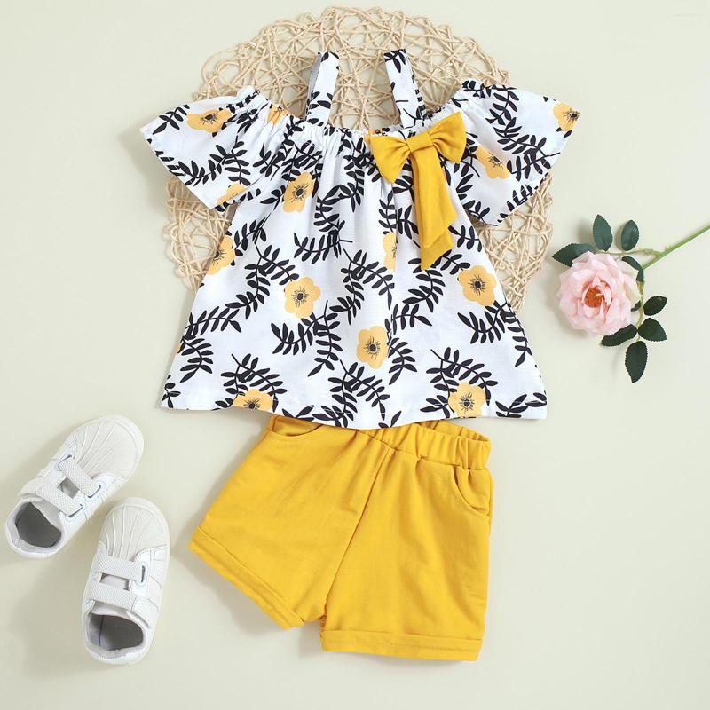 Clothing Sets Toddler Girls Short Sleeve Floral Prints Bow Tie Tops And Shorts 2PCS Summer Outfits&Set, Yellow
Clothing Sets Toddler Girls Short Sleeve Floral Prints Bow Tie Tops And Shorts 2PCS Summer Outfits&Set, Yellow