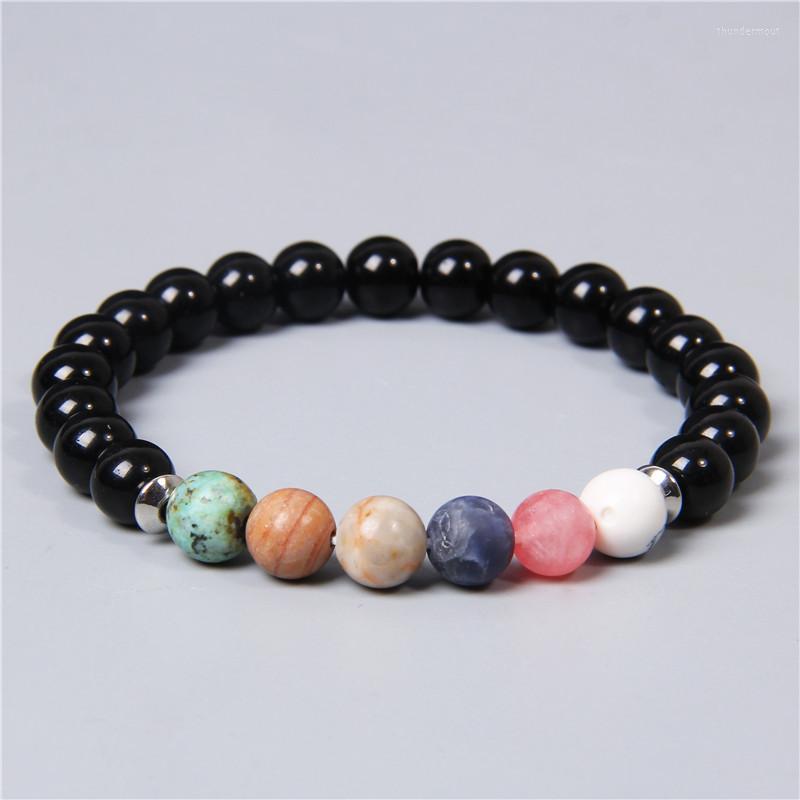 Strand 6 Color Beads Bracelet Natura Stone Black Glass Elastic Charm Bracelets Men Women Energy Healing Health Couple Jewelry
Strand 6 Color Beads Bracelet Natura Stone Black Glass Elastic Charm Bracelets Men Women Energy Healing Health Couple Jewelry