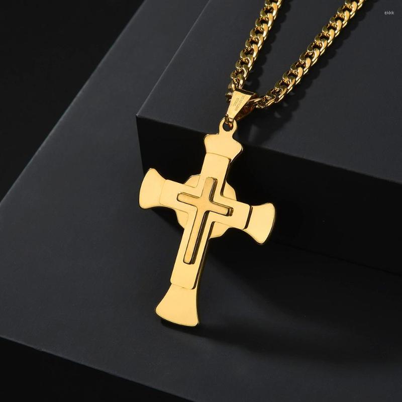 Pendant Necklaces Gold Color Three Layers Cross Jesus Stainless Steel Religious Jewelry Necklace For Men And Women
Pendant Necklaces Gold Color Three Layers Cross Jesus Stainless Steel Religious Jewelry Necklace For Men And Women