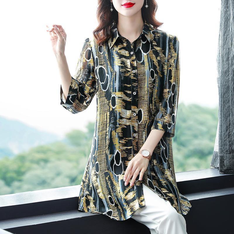 Women's Blouses Women's 3/4 Sleeve Casual Printed Chiffon Blouse Summer Fashion Single-breasted Thin Loose Pullovers Shirt Female, Mixed color
Women's Blouses Women's 3/4 Sleeve Casual Printed Chiffon Blouse Summer Fashion Single-breasted Thin Loose Pullovers Shirt Female, Mixed color