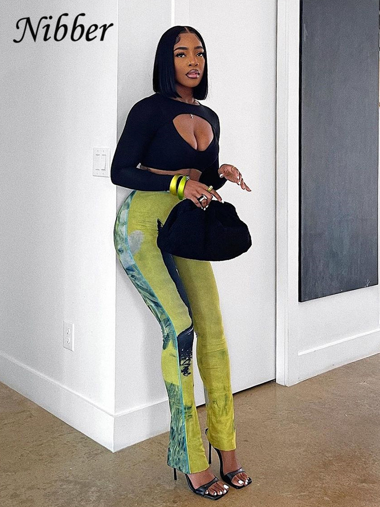 Women's Pants s Nibber Trousers Woman Contrast Color Waist Sexy Bag Hips Slim Fit AllMatch Female Everyday Outing 230419