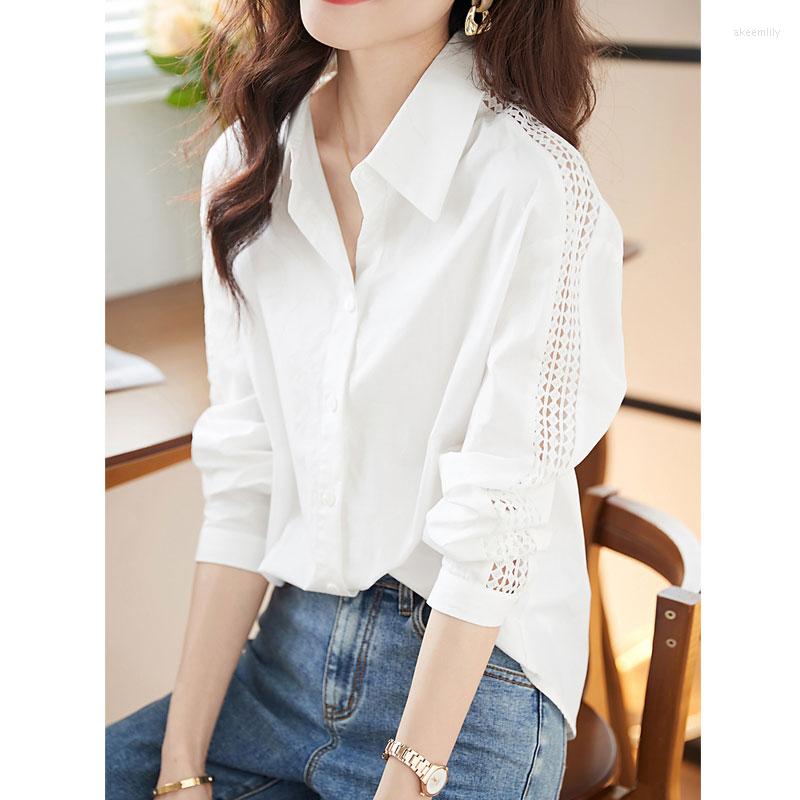 Women's Blouses Simple Temperament Shirt 2023 Spring Style Sleeve Hollow-out Texture Commuter Versatile Women's, White
Women's Blouses Simple Temperament Shirt 2023 Spring Style Sleeve Hollow-out Texture Commuter Versatile Women's, White