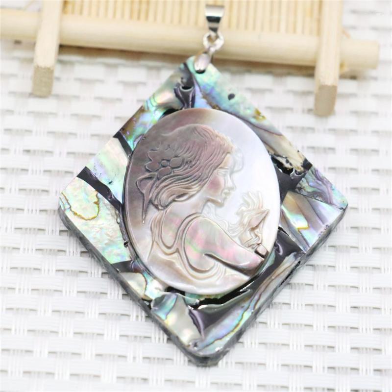 Pendant Necklaces 55X65mm Beautiful Girl Diamondy Patchwork Natural Abalone Seashell Sea Shells Pearl Women Girls Jewelry Making Design
Pendant Necklaces 55X65mm Beautiful Girl Diamondy Patchwork Natural Abalone Seashell Sea Shells Pearl Women Girls Jewelry Making Design