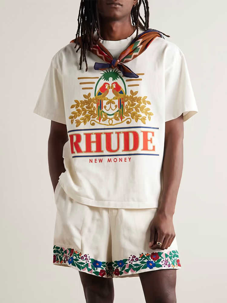 Designer Fashion Clothing Tees Hip hop TShirts Rhude Trendy Summer Macaw Flower American Vintage Men's Short Sleeved T-shirt Trend Streetwear Loose Sportswear, White
Designer Fashion Clothing Tees Hip hop TShirts Rhude Trendy Summer Macaw Flower American Vintage Men's Short Sleeved T-shirt Trend Streetwear Loose Sportswear, White