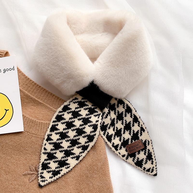 Scarves 2023 Winter Scarf For Women Wool And Rabit Fur Bandana Knitted Plaid Pied De Poule Warm Collar Luxury Female Neck Wraps
Scarves 2023 Winter Scarf For Women Wool And Rabit Fur Bandana Knitted Plaid Pied De Poule Warm Collar Luxury Female Neck Wraps
