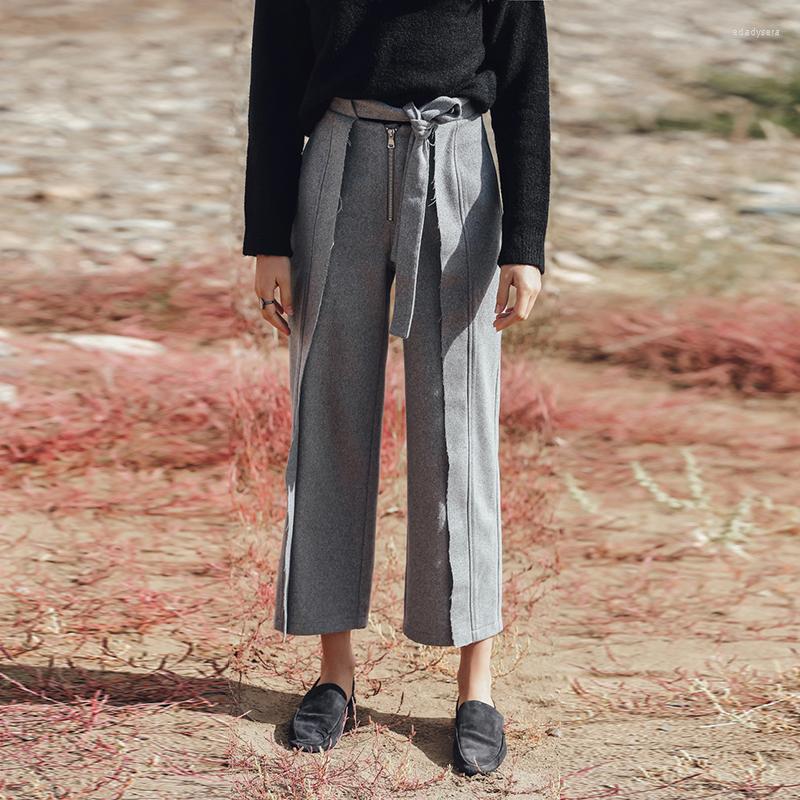 Women's Pants MUICHES England Style Ankle-Length Female Belt Zipper Straight Leg Casual Office Lady 2023 Fashion, Gray
Women's Pants MUICHES England Style Ankle-Length Female Belt Zipper Straight Leg Casual Office Lady 2023 Fashion, Gray