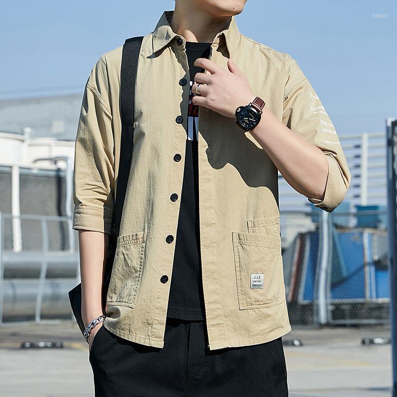 Men's Casual Shirts Japanese Tooling Men Summer Loose Half Sleeves Male Spring Autumn Solid Color Cotton Shirt Jacket, Khaki
Men's Casual Shirts Japanese Tooling Men Summer Loose Half Sleeves Male Spring Autumn Solid Color Cotton Shirt Jacket, Khaki