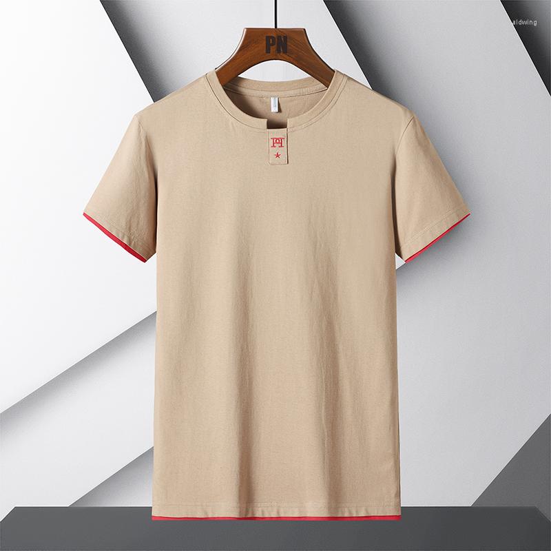 Men's T Shirts Pure Cotton Short Sleeve T-shirts Men Fake Two Pieces Simple High Street Solid Color Korean Fashion Versatile Basic Bottom, Silver
Men's T Shirts Pure Cotton Short Sleeve T-shirts Men Fake Two Pieces Simple High Street Solid Color Korean Fashion Versatile Basic Bottom, Silver