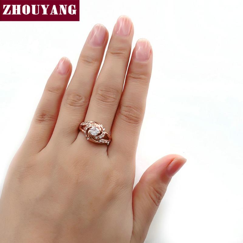 Wedding Rings ZHOUYANG Ring For Women Rose Gold Color Four Claw Spiral Design Luxury Cubic Zirconia Gift Fashion Jewelry R780
Wedding Rings ZHOUYANG Ring For Women Rose Gold Color Four Claw Spiral Design Luxury Cubic Zirconia Gift Fashion Jewelry R780