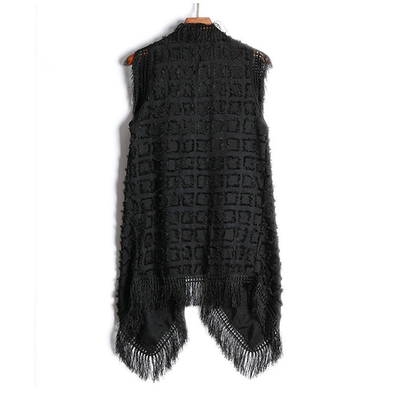 Men's Vests Spring autumn men fashion tassel punk hip hop long vest nightclub DJ stage cloak costume casual sleeveless jacket waist coat 230420
