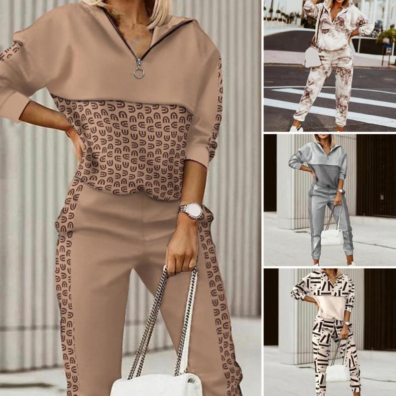 Women's Two Piece Pants 2Pcs/Set Long Sleeves V Neck Fashion Print Women Top Suit Casual Autumn Ladies Tracksuit Pullover Kit Streetwear, Beige
Women's Two Piece Pants 2Pcs/Set Long Sleeves V Neck Fashion Print Women Top Suit Casual Autumn Ladies Tracksuit Pullover Kit Streetwear, Beige