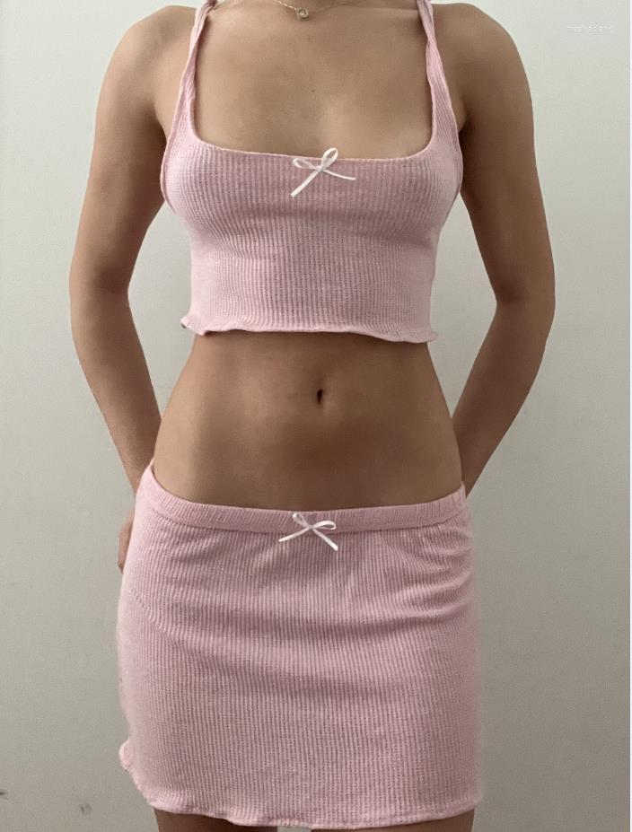 Women' Tanks Summer Fashion Women' Mini Skirt Set Streetwear Ladies Bowknot Sleeveless Backless Camisole Skirts For Party Club
Women' Tanks Summer Fashion Women' Mini Skirt Set Streetwear Ladies Bowknot Sleeveless Backless Camisole Skirts For Party Club