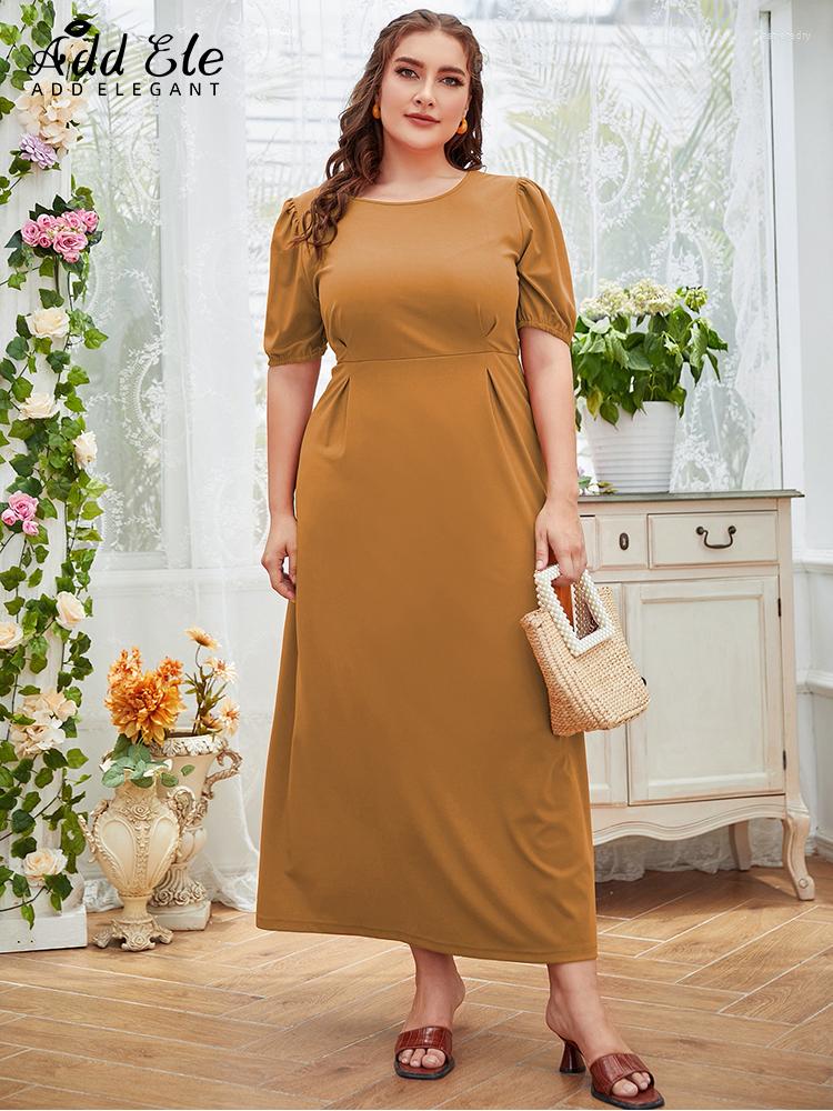 Plus Size Dresses Add Elegant Summer Solid Dress Women O Neck Puff Sleeve Elastic Cuff A-LINE Loose Female Office Lady B367, Khaki
Plus Size Dresses Add Elegant Summer Solid Dress Women O Neck Puff Sleeve Elastic Cuff A-LINE Loose Female Office Lady B367, Khaki