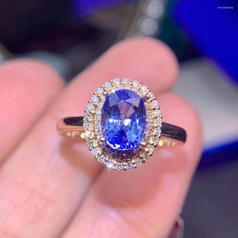 Cluster Rings Real 18K Gold Ring Natural And Blue Sapphire Gemstone Silver For Women Wedding
Cluster Rings Real 18K Gold Ring Natural And Blue Sapphire Gemstone Silver For Women Wedding