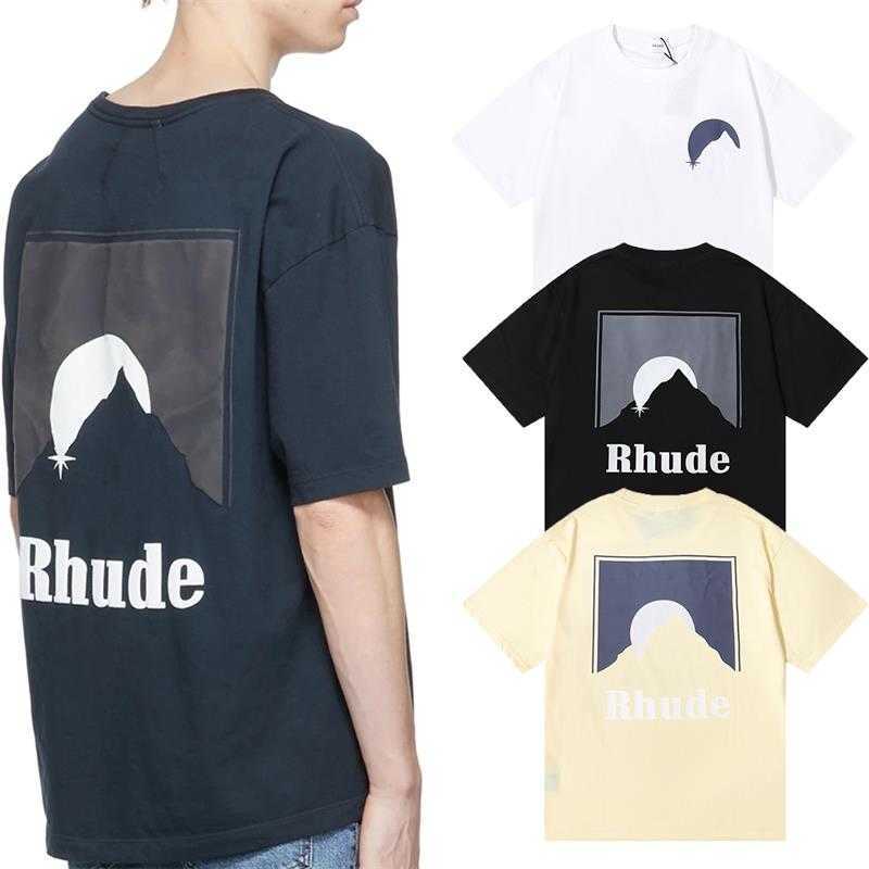 Designer Fashion Clothing Tees Hip hop TShirts Rhude Moonlight Black Moon Print Loose Versatile Round Neck Short Sleeve Couple T-shirt men women Loose Streetwear
Designer Fashion Clothing Tees Hip hop TShirts Rhude Moonlight Black Moon Print Loose Versatile Round Neck Short Sleeve Couple T-shirt men women Loose Streetwear
