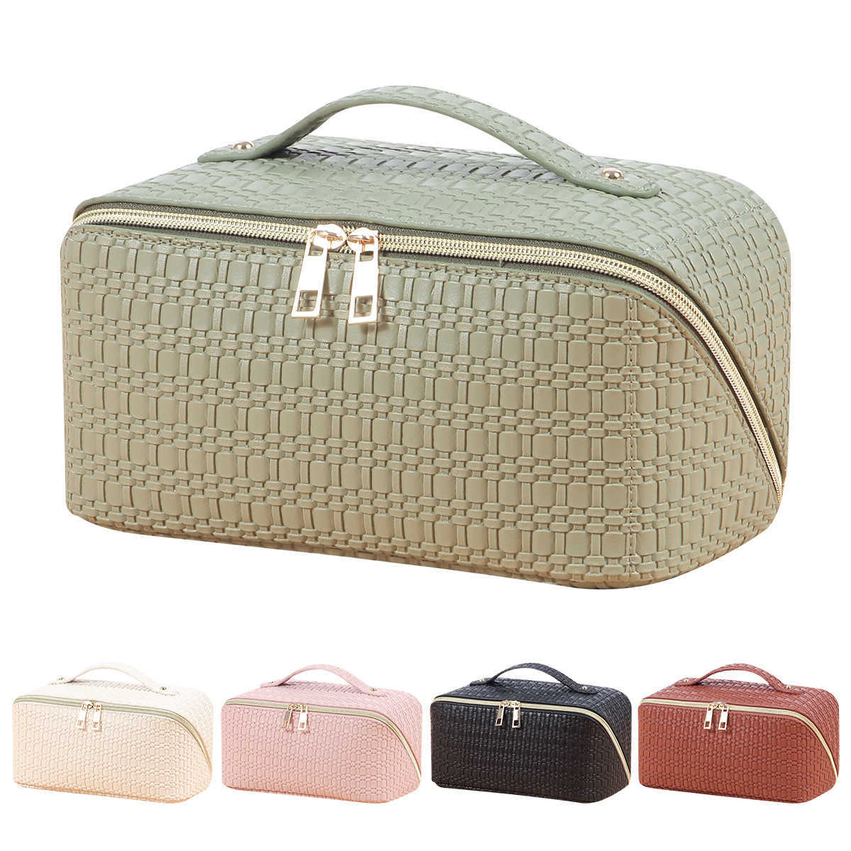 Luggage HRS023 Makeup Bag Large Capacity Special PU Fur Weaving Embossed Travel Portable Bag 230420, Mint green
Luggage HRS023 Makeup Bag Large Capacity Special PU Fur Weaving Embossed Travel Portable Bag 230420, Mint green