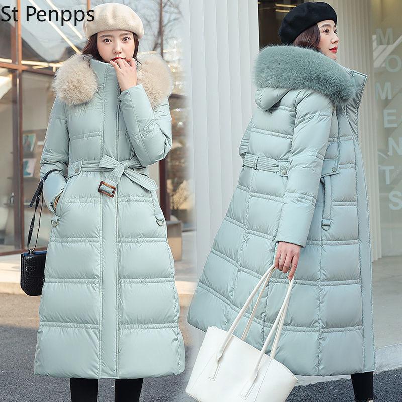 Leather Long Down Jacket Women's 2022 New Slim Commuter Hooded Thin Section Over The Knee Solid Color Thickened Winter Warm Jacket Women
Leather Long Down Jacket Women's 2022 New Slim Commuter Hooded Thin Section Over The Knee Solid Color Thickened Winter Warm Jacket Women