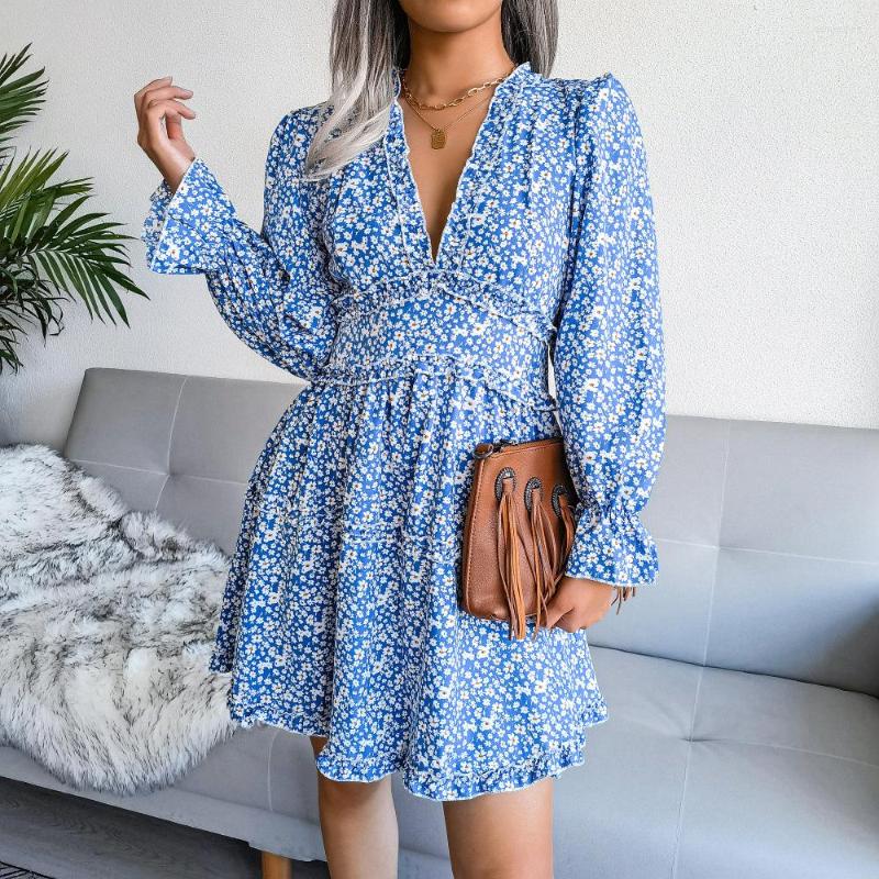 Casual Dresses Women Sexy V Neck Floral Dress -Edge Full Sleeve Chiffon A Line Spring Autumn Chic, Red
Casual Dresses Women Sexy V Neck Floral Dress -Edge Full Sleeve Chiffon A Line Spring Autumn Chic, Red