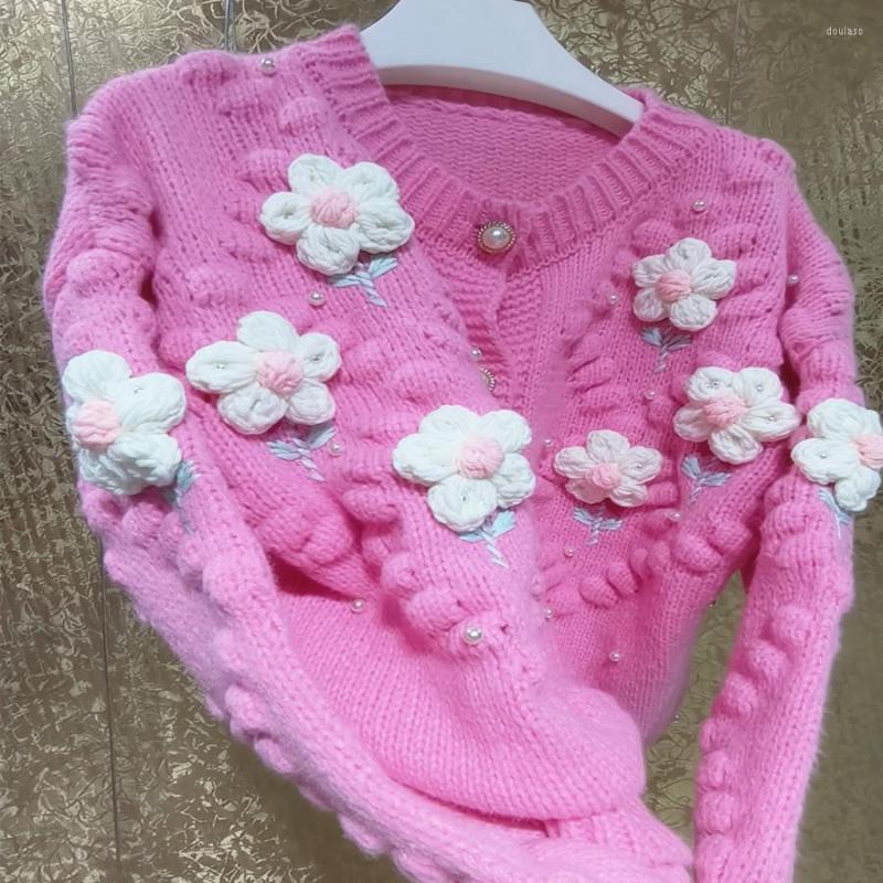 Women' Knits Heavy Industry Embroidery Knitted Cardigan Women Flower 3D Hand Hook Pollen Tender Wool Sweater Outwear, Pink
Women' Knits Heavy Industry Embroidery Knitted Cardigan Women Flower 3D Hand Hook Pollen Tender Wool Sweater Outwear, Pink