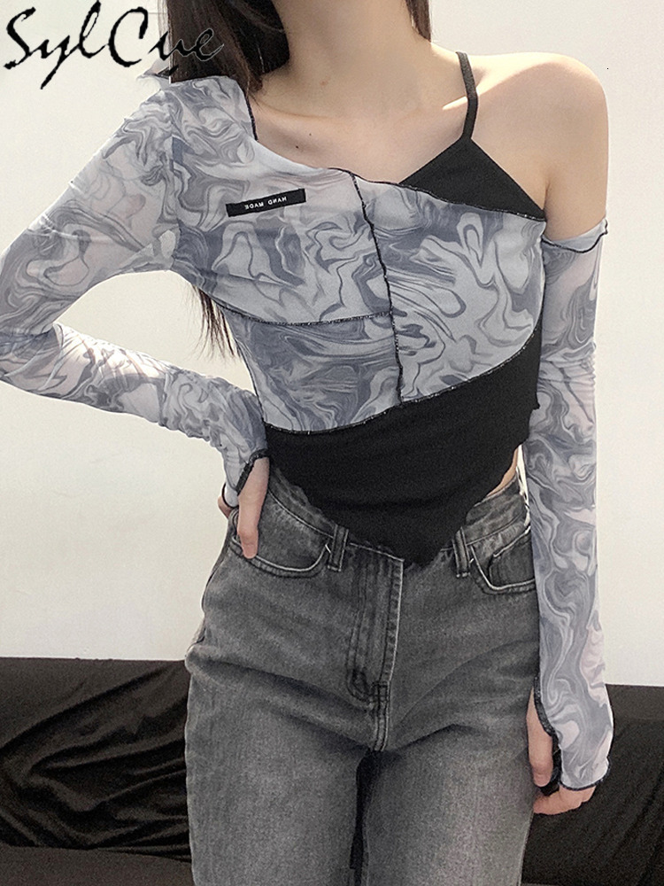 Women s T Shirt Sylcue Mesh Asymmetrical Yamamoto Sleeve T Shirt Sexy Cute Slope Neck Ruffles Fashion Autumn Crop Tops Chic 230420, Black
Women s T Shirt Sylcue Mesh Asymmetrical Yamamoto Sleeve T Shirt Sexy Cute Slope Neck Ruffles Fashion Autumn Crop Tops Chic 230420, Black