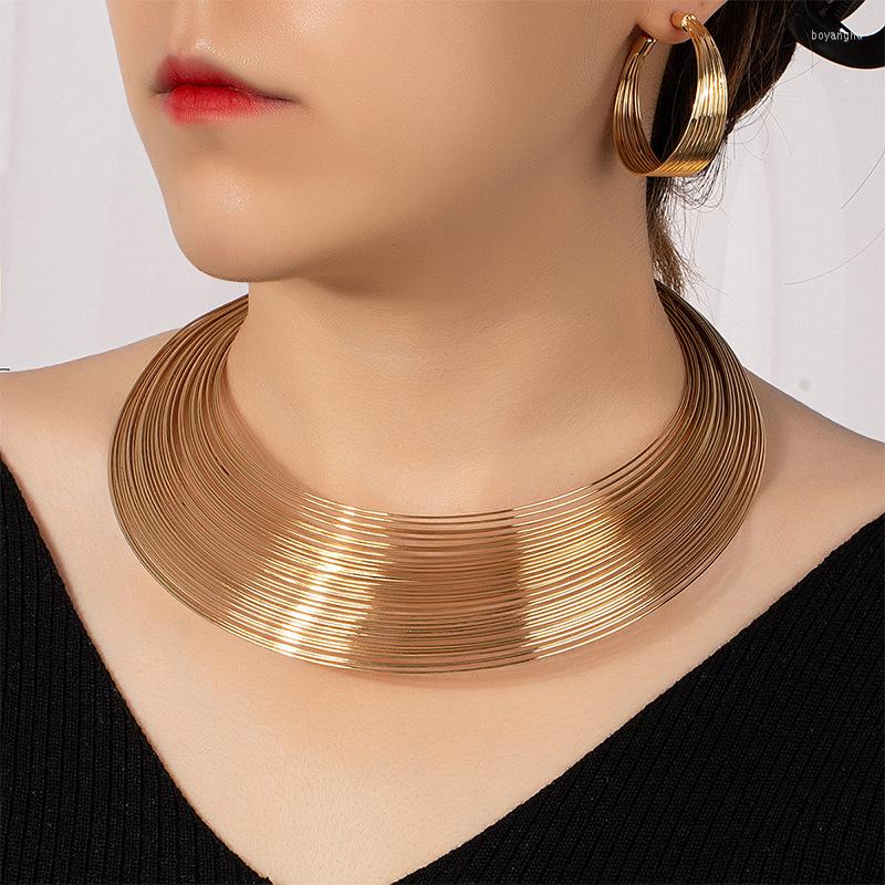 Choker GSOLD Fashion African Multilayer Wire Golden Neck For Women Maxi Torques Colloar Alloy Multifilament Jewelry Set
Choker GSOLD Fashion African Multilayer Wire Golden Neck For Women Maxi Torques Colloar Alloy Multifilament Jewelry Set