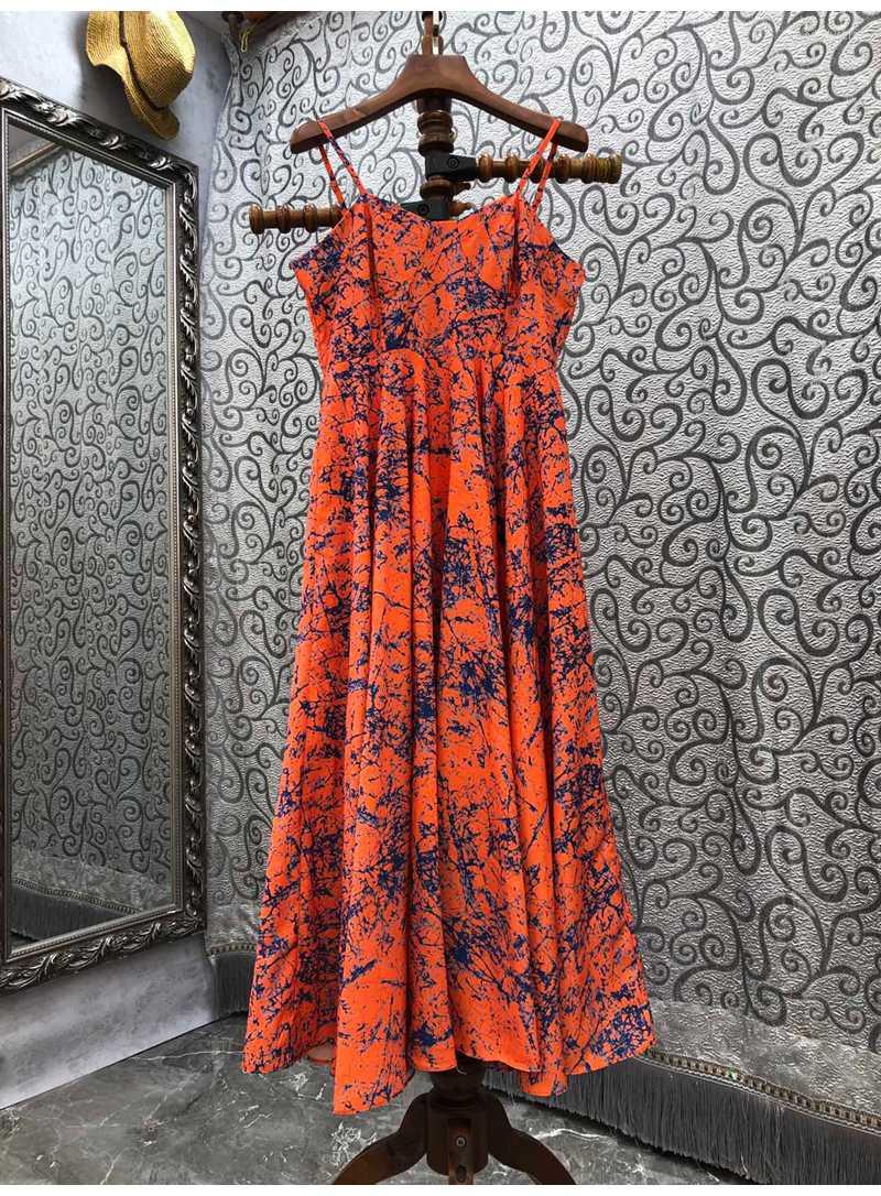 Casual Dresses Novia Party 2023 Spring Summer Dress High Quality Women Spaghetti Strap Abstract Prints Mid-Calf Length Orange, Picture shown
Casual Dresses Novia Party 2023 Spring Summer Dress High Quality Women Spaghetti Strap Abstract Prints Mid-Calf Length Orange, Picture shown