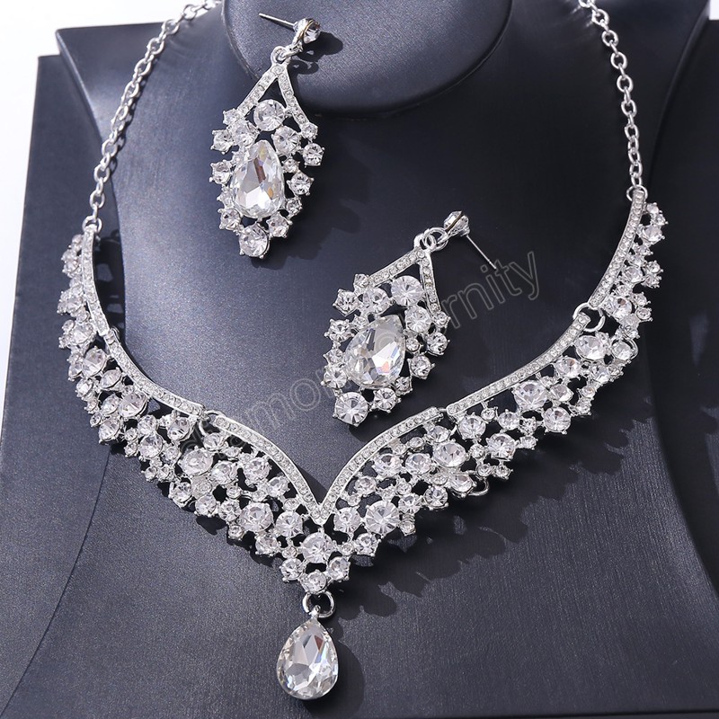 Bridal Jewelry Sets for Women Luxury Necklace Earrings Sets Wedding Dress Bride Jewelry Set Accessories, As picture
Bridal Jewelry Sets for Women Luxury Necklace Earrings Sets Wedding Dress Bride Jewelry Set Accessories, As picture