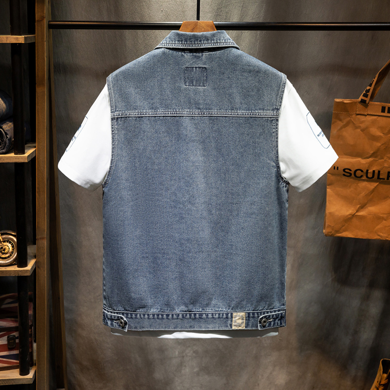 Men's Vests Plus Size 5XL 6XL 7XL Spring Autumn Denim Vest Vintage Tooling Style Cow Jeans Jacket Male High Quality Coat 230420
