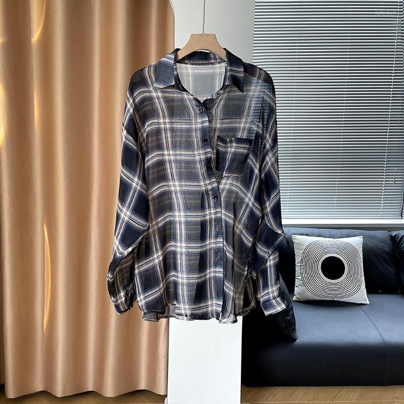 Women' Blouses Oversized Plaid Long-sleeved Shirt Women' 2023 Summer Korean Slightly Transparent Loose Lazy Air Blouse, Red plaid
Women' Blouses Oversized Plaid Long-sleeved Shirt Women' 2023 Summer Korean Slightly Transparent Loose Lazy Air Blouse, Red plaid