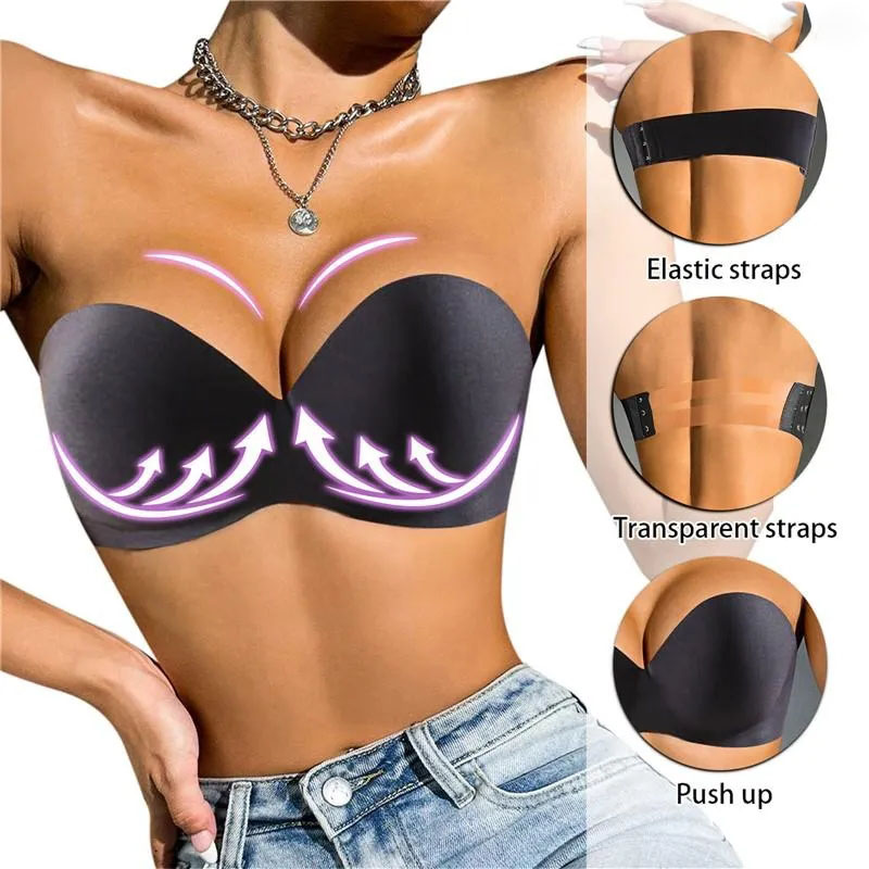 Bras 2023 Strapless Bra Push Up Women Without Straps Sexy Bralette Backless Pitted Female Invisible Underwear