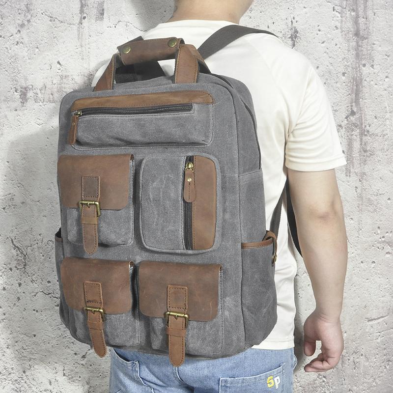 Backpack Waterproof Canvas Thick Leather Travel University College School Bag Designer For Men Male Daypack Laptop 1170, Canvas-coffee
Backpack Waterproof Canvas Thick Leather Travel University College School Bag Designer For Men Male Daypack Laptop 1170, Canvas-coffee