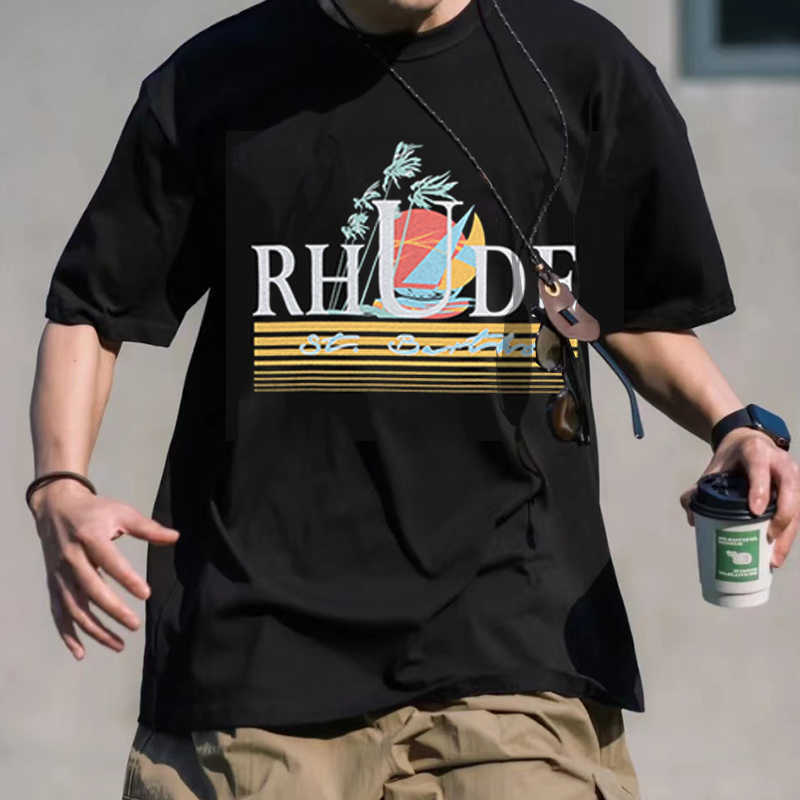 Designer Fashion Clothing Tees Hip hop TShirts Summer New Rhude High Street Coconut Tree Sunset Sea Sail Loose Relaxed Half Sleeve Couple T-shirt Trend Brand Men, Black
Designer Fashion Clothing Tees Hip hop TShirts Summer New Rhude High Street Coconut Tree Sunset Sea Sail Loose Relaxed Half Sleeve Couple T-shirt Trend Brand Men, Black