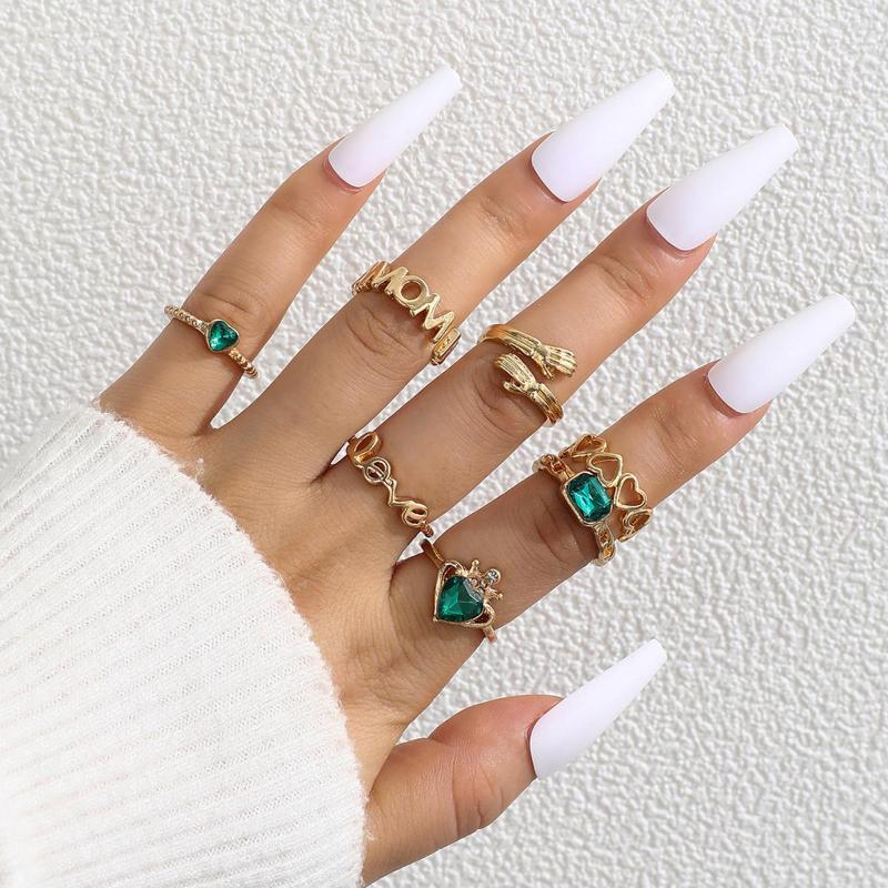 Cluster Rings Aprilwell 7 Pcs Green Crystal Set For Women Gold Color Vintage Hug Gesture Letter Heart Luxury Jewelry Gifts Anillos Bague
Cluster Rings Aprilwell 7 Pcs Green Crystal Set For Women Gold Color Vintage Hug Gesture Letter Heart Luxury Jewelry Gifts Anillos Bague