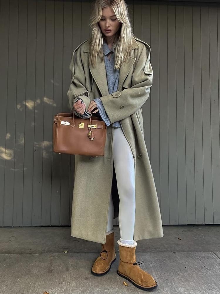 Fur KBAT Autumn Belt Cashmere Coat Jacket Women's Fashion Winter Long Woolen Coat Loose Windbreaker Double Breasted Wool Jacket, As pictuer
Fur KBAT Autumn Belt Cashmere Coat Jacket Women's Fashion Winter Long Woolen Coat Loose Windbreaker Double Breasted Wool Jacket, As pictuer