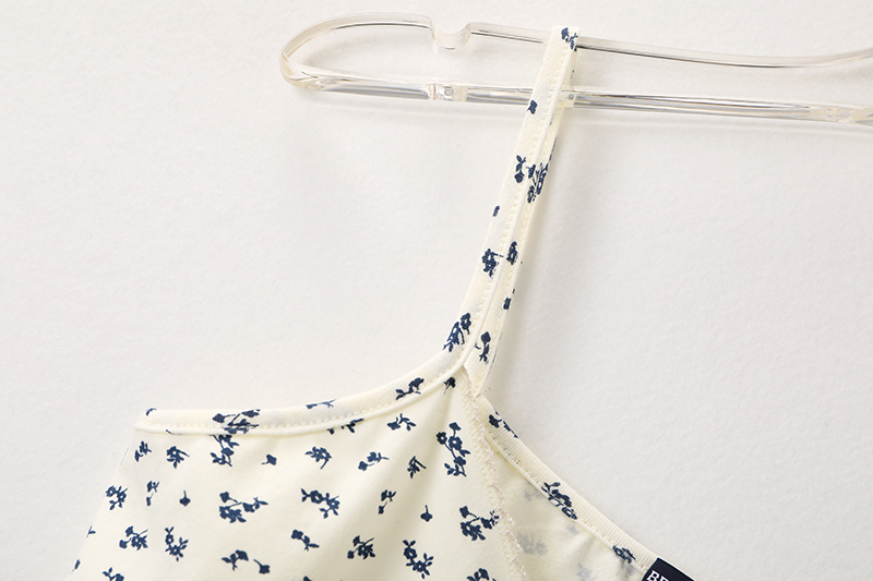 Camisoles Tanks PUWD Slim Girls Sweet Floral Print Camis Summer Fashion Ladies Vintage Cute Tops Chic Women Party Stylish Top 230420