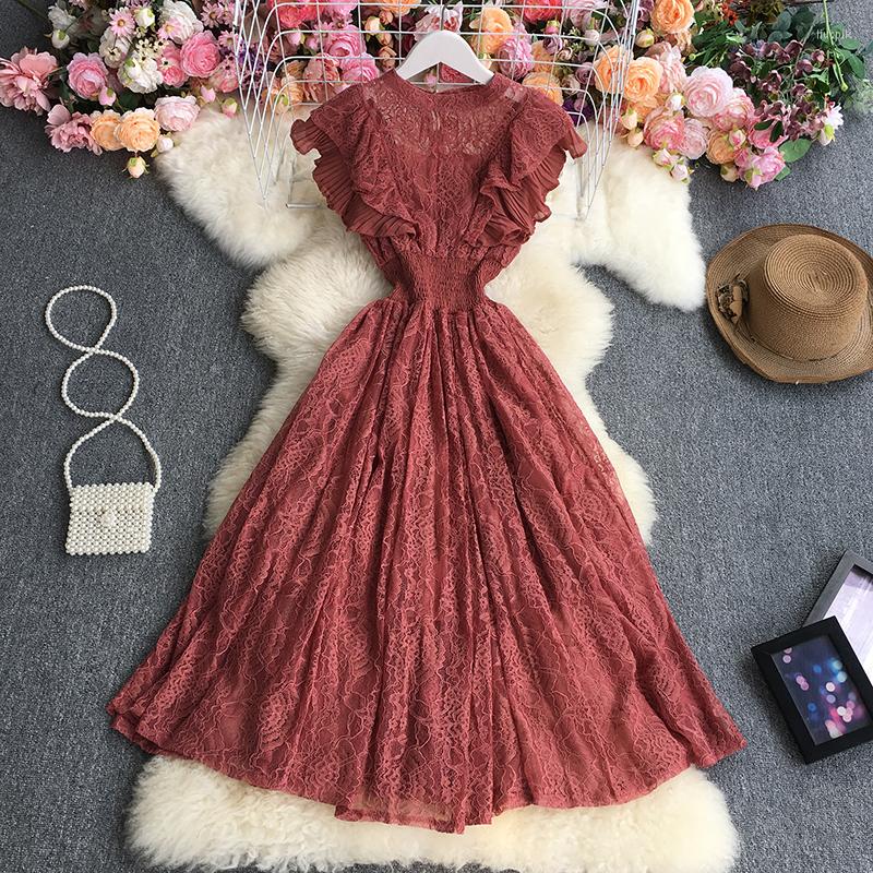 Casual Dresses Lace Round Neck Sleeveless Fashion Slimming Elegant Flounces Skirt Dress, Black
Casual Dresses Lace Round Neck Sleeveless Fashion Slimming Elegant Flounces Skirt Dress, Black