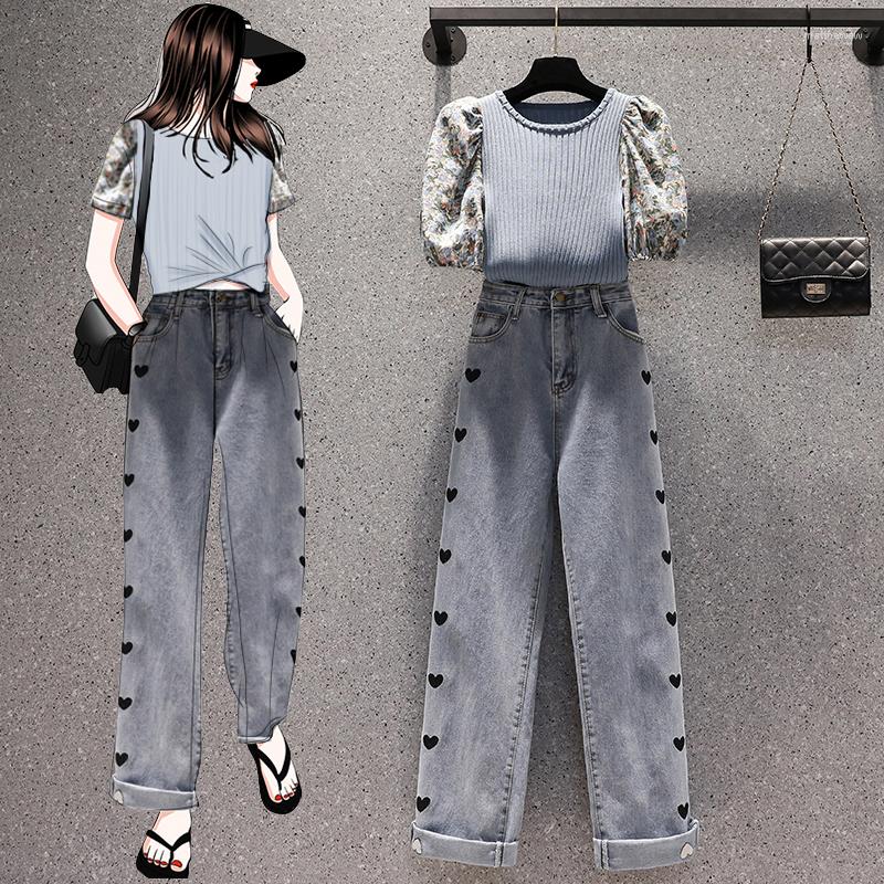 Women's Two Piece Pants Bubble Short-Sleeved Ice Silk T-Shirt High Waist Drape Jeans Suits Women's Amoi Two-Piece Sets, Dark grey
Women's Two Piece Pants Bubble Short-Sleeved Ice Silk T-Shirt High Waist Drape Jeans Suits Women's Amoi Two-Piece Sets, Dark grey