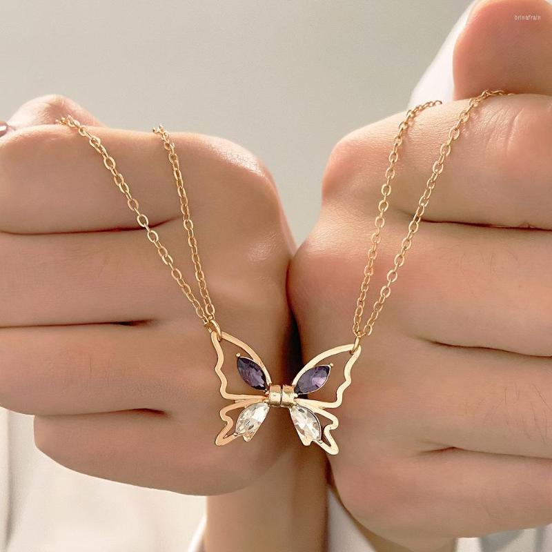 Chains 2Pcs/Set Cute Butterfly Shaped Necklace With Magnetic For Women Creative Hollow Animal Pattern Collar Zircon Accessories
Chains 2Pcs/Set Cute Butterfly Shaped Necklace With Magnetic For Women Creative Hollow Animal Pattern Collar Zircon Accessories