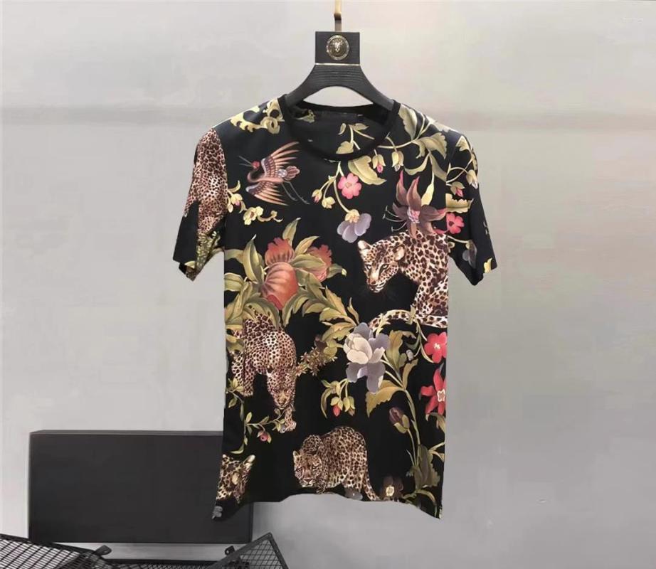 Men's T Shirts European And American Men's 2023 Summer Round Neck Short Sleeves Fashion Leopard Flower Print T-shirt, Black
Men's T Shirts European And American Men's 2023 Summer Round Neck Short Sleeves Fashion Leopard Flower Print T-shirt, Black