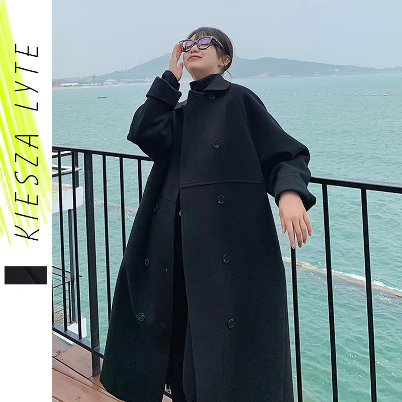 Fur Black Woolen Coat Women 2022 Doublebreasted Loose Herburn Style Thickened Long Overcoats, Thin lining
Fur Black Woolen Coat Women 2022 Doublebreasted Loose Herburn Style Thickened Long Overcoats, Thin lining
