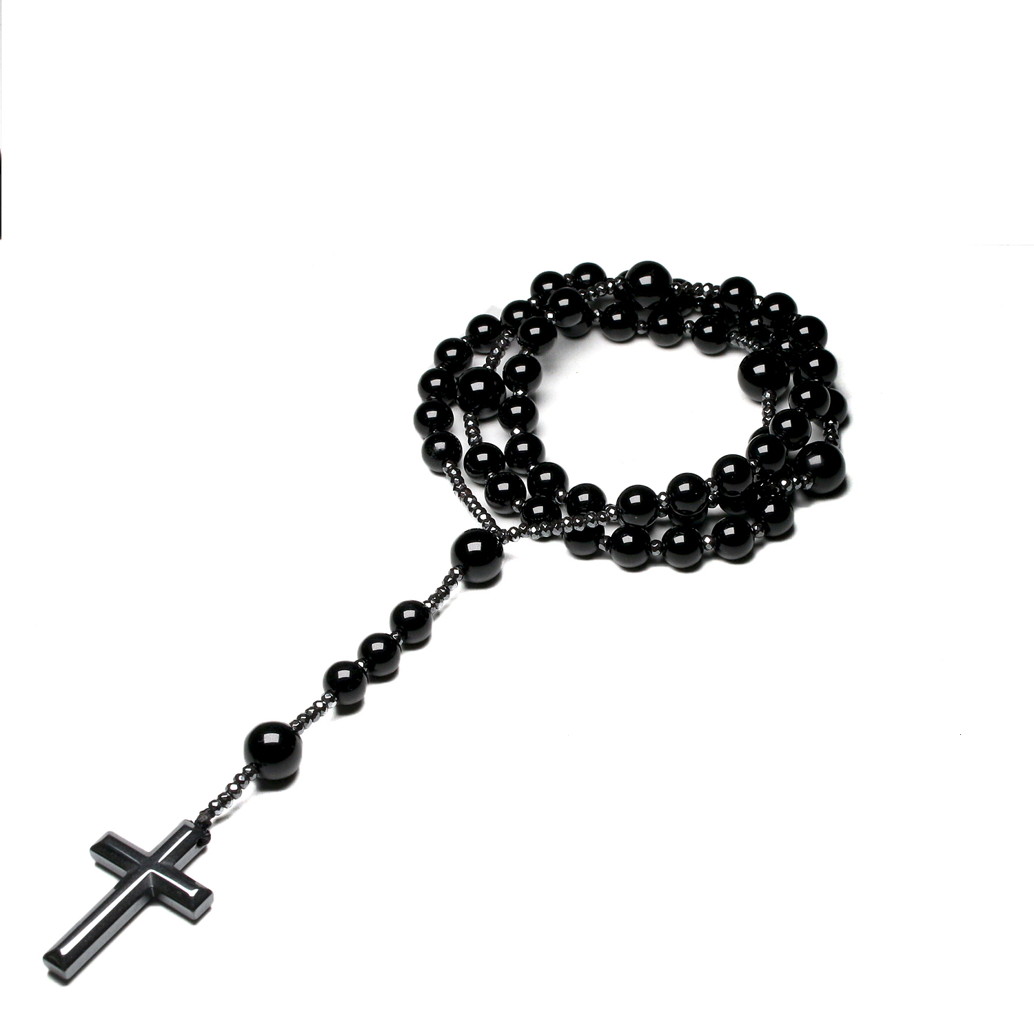 Chokers Natural Black Onyx Beads Catholic Christ Rosary Necklaces Hematite Cross Pendant Men Necklace Meditation Mala Jewelry 230419
Chokers Natural Black Onyx Beads Catholic Christ Rosary Necklaces Hematite Cross Pendant Men Necklace Meditation Mala Jewelry 230419