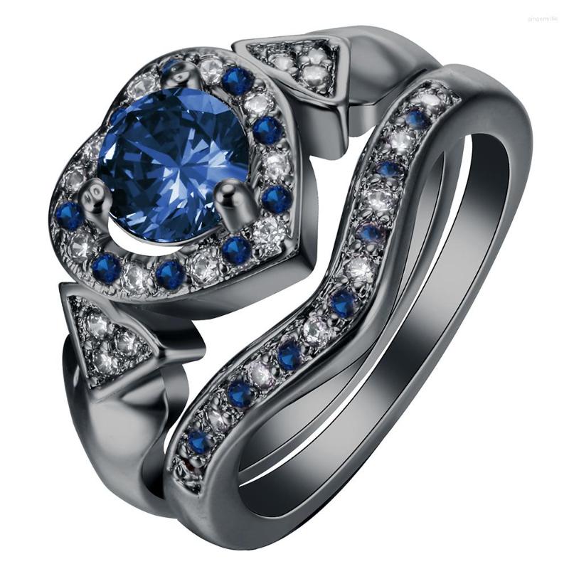 Cluster Rings 2pc Heart And Jewelry Romantic Engagement Paved White Blue Cz Bague Drop Women Luxury Sets
Cluster Rings 2pc Heart And Jewelry Romantic Engagement Paved White Blue Cz Bague Drop Women Luxury Sets