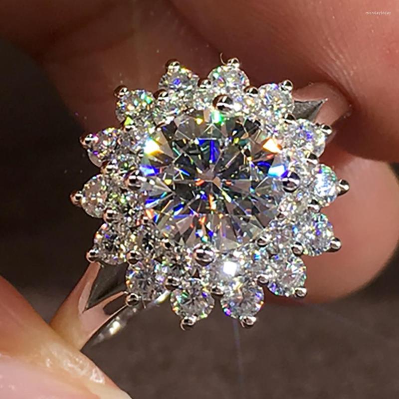 Cluster Rings 18K Au750 White Gold Women Ring Moissanite Diamonds 1 Sunflower Elegant Wedding Party Engagement Anniversary Trendy
Cluster Rings 18K Au750 White Gold Women Ring Moissanite Diamonds 1 Sunflower Elegant Wedding Party Engagement Anniversary Trendy