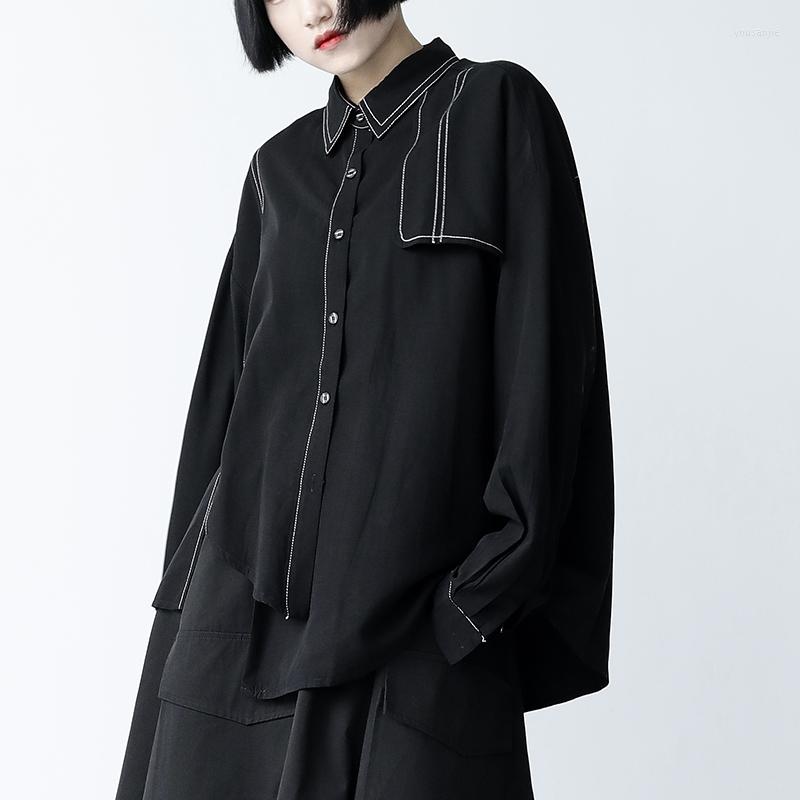 Women' Blouses 2023 Long Sleeve Shirt Women' Irregular Bright Line Design Sense Of Minority Black Spring And Autumn Top
Women' Blouses 2023 Long Sleeve Shirt Women' Irregular Bright Line Design Sense Of Minority Black Spring And Autumn Top