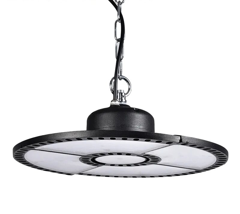 LED High Bay Light 300W 200W UFO 6500K Replacement Deformable Ultra-thin Mining Lamp Factory Warehouse Workshop Area Light crestech