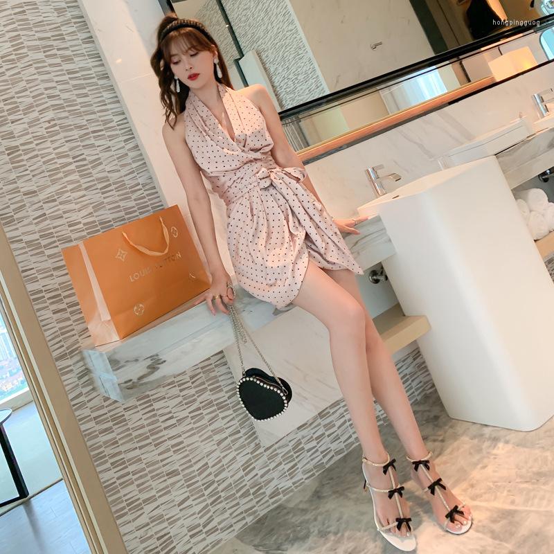 Casual Dresses Summer Sleeveless Halter Backless Women Club Asymmetrical Dress Up Lace Sexy Party Bandage Elegant Dot Vestidos, Pink
Casual Dresses Summer Sleeveless Halter Backless Women Club Asymmetrical Dress Up Lace Sexy Party Bandage Elegant Dot Vestidos, Pink