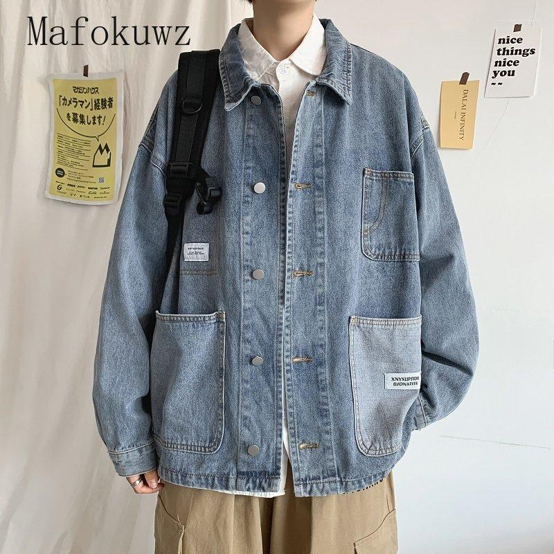 Men's Jackets Mafokuwz Spring Autumn Water Wash Denim Jacket Men's Loose Hong Kong Style Versatile Korean Street Handsome Workwear Jeans, Blue
Men's Jackets Mafokuwz Spring Autumn Water Wash Denim Jacket Men's Loose Hong Kong Style Versatile Korean Street Handsome Workwear Jeans, Blue