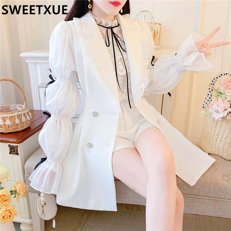 Dress SWEETXUE 2021 SPRING AUTUMN NEW WOMEN' SUIT LAPEL BOW LACEUP DOUBLEBREASTED FASHION LONG COAT+2PIECE SHORTS SETS, Black
Dress SWEETXUE 2021 SPRING AUTUMN NEW WOMEN' SUIT LAPEL BOW LACEUP DOUBLEBREASTED FASHION LONG COAT+2PIECE SHORTS SETS, Black