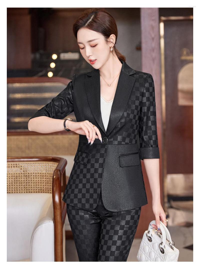 Women's Two Piece Pants Women Pant Suit 2023 In Korean Casual Business Slim Plaid Blazer Jackets Elegant Femme Trousers 2 Sets, Grey blazer pants
Women's Two Piece Pants Women Pant Suit 2023 In Korean Casual Business Slim Plaid Blazer Jackets Elegant Femme Trousers 2 Sets, Grey blazer pants