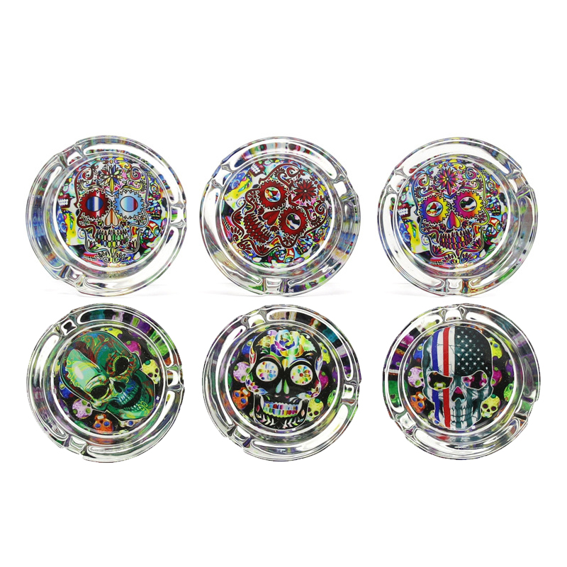 Glass Smoking Ashtray Ash Collector Trays Plates Bowls with Cartoons Designer Outdoor Portable